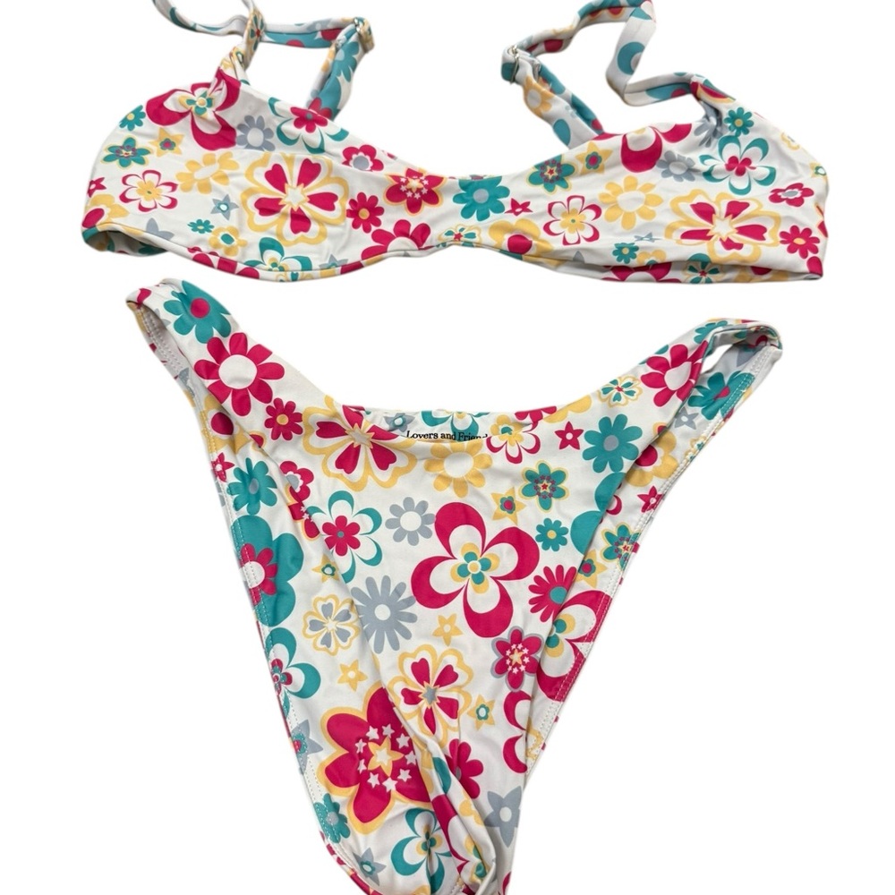 Lovers + Friends Colorful Floral Bikini Set